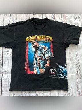 RARE Vintage 2001 WWF "Just Bring It" Dwayne "The Rock" Johnson wrestling Tshirt